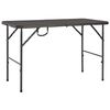 vidaXL barna rattan hat&aacute;s&uacute; HDPE &ouml;sszecsukhat&oacute; kerti asztal 120x60x74cm