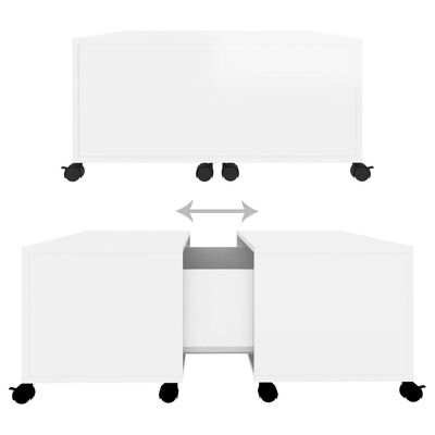 vidaXL magasfényű fehér forgácslap dohányzóasztal 75 x 75 x 38 cm