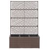 vidaXL barna rácsos polyrattan magaságyás 3 kaspóval 83 x 30 x 130 cm