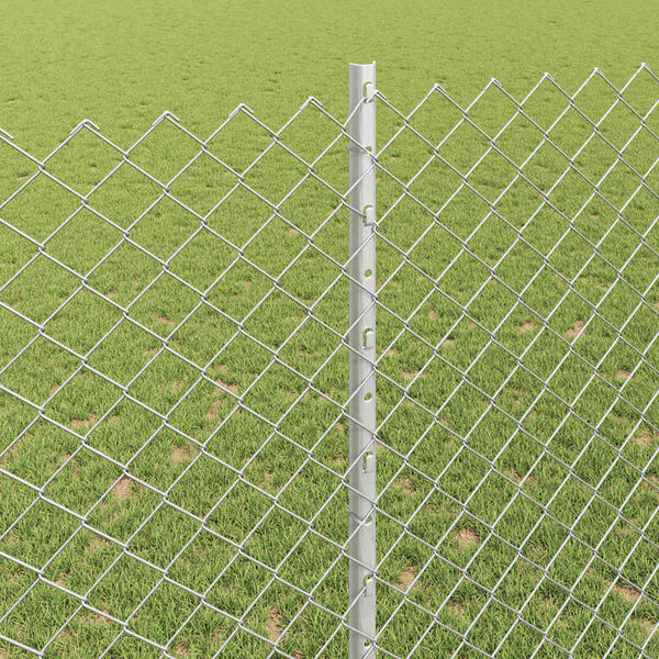 vidaXL Ker&iacute;t&eacute;s oszlopokkal Ez&uuml;st 1,4 x 10 m Ac&eacute;l