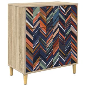 vidaXL Fi&oacute;kos szekr&eacute;ny OMMEN Geometrikus minta 66 x 36,5 x 75 cm