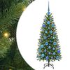 vidaXL Mű kar&aacute;csonyfa 150 LED-del &aacute;llv&aacute;nnyal Z&ouml;ld 120 cm PE &eacute;s PVC