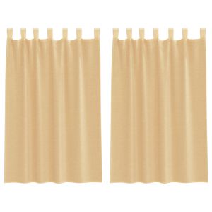 vidaXL 2 db homoksz&iacute;nű f&aacute;tyolf&uuml;gg&ouml;ny&ouml;k hurokkal 140x175 cm