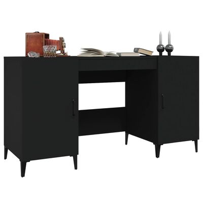 vidaXL fekete szerelt fa íróasztal 140 x 50 x 75 cm
