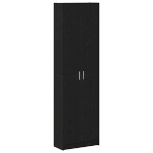 vidaXL Ruh&aacute;sszekr&eacute;ny Fekete t&ouml;lgy 55 x 25 x 189 cm Szerelt Fa