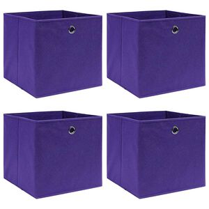 vidaXL 4 db lila nem szőtt sz&ouml;vet t&aacute;rol&oacute;doboz 28 x 28 x 28 cm