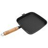 vidaXL &ouml;nt&ouml;ttvas grillserpenyő fa ny&eacute;llel 20 x 20 cm