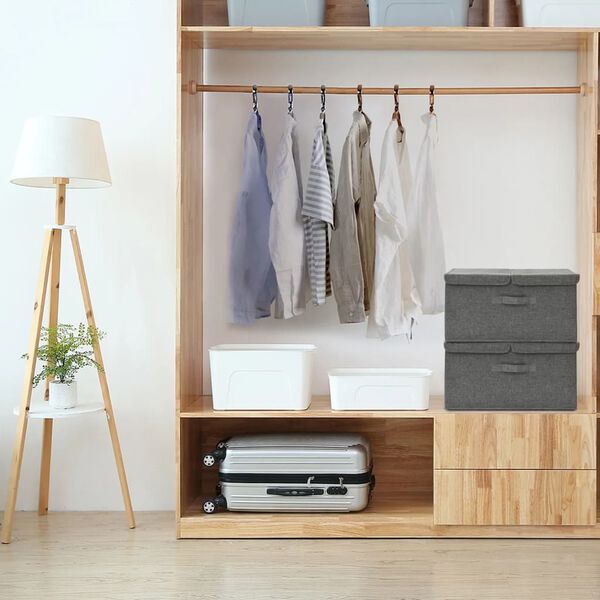 vidaXL 2 db antracitsz&uuml;rke sz&ouml;vet t&aacute;rol&oacute;doboz 50 x 30 x 25 cm