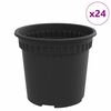 vidaXL Kerek Vir&aacute;gcser&eacute;p 24 db Fekete &Oslash; 15 x 12 cm Műanyag