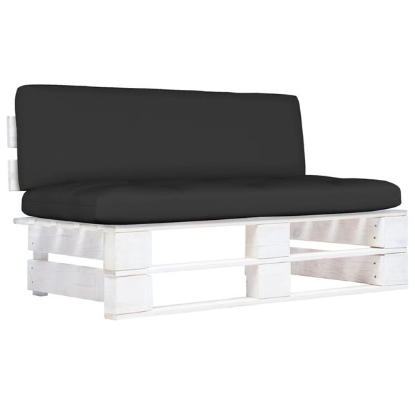 vidaXL feh&eacute;r impregn&aacute;lt fenyőfa kerti k&ouml;z&eacute;pső raklapkanap&eacute;