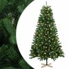 vidaXL Mű kar&aacute;csonyfa 120 cm 150 LED Meleg feh&eacute;r PVC Z&ouml;ld