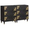 vidaXL Sz&eacute;f fi&oacute;kkal 2 pcs Fekete 60 x 33 x 75 cm T&ouml;m&ouml;r Mang&oacute;f&aacute;t