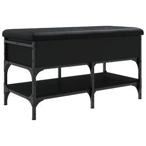 vidaXL fekete szerelt fa cipőt&aacute;rol&oacute; pad 82 x 42 x 45 cm