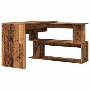 vidaXL sarokasztal R&eacute;gi fa 200,5x50x76 cm G&eacute;pelt fa