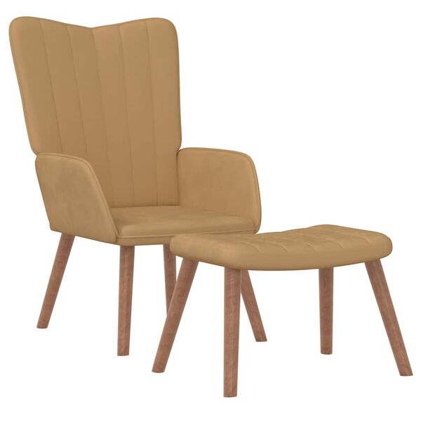 vidaXL barna b&aacute;rsony pihenősz&eacute;k l&aacute;btart&oacute;val