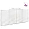 vidaXL 7 db &iacute;ves horganyzott vas gabion kos&aacute;r 400x30x180/200 cm