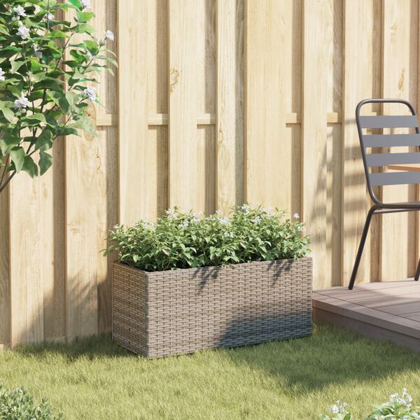 vidaXL sz&uuml;rke polyrattan kerti &uuml;ltetől&aacute;da 2 cser&eacute;ppel 72x30x32 cm