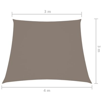 vidaXL tópszínű trapéz alakú oxford szövet napvitorla 3/4 x 3 m