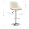 vidaXL krémszínű bársony bárszék