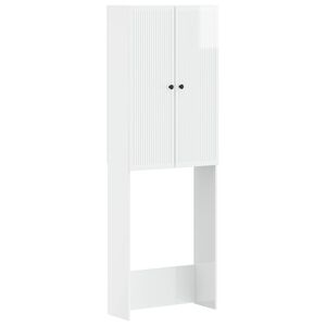 vidaXL WC Szekr&eacute;ny EDE Magasf&eacute;nyű Feh&eacute;r 66 x 25,5 x 190 cm Szerelt Fa