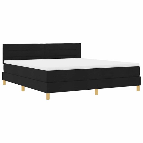vidaXL Boxspring ágy matraccal matracmal Fekete 180 x 200 cm szövet