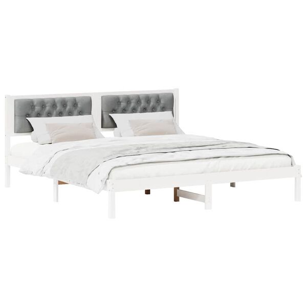 vidaXL &Aacute;gykeret fejt&aacute;ml&aacute;val Vil&aacute;gossz&uuml;rke 160 x 200 cm T&ouml;m&ouml;r fenyőfa