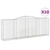 vidaXL 10 db &iacute;ves horganyzott vas gabion kos&aacute;r 400x50x140/160 cm