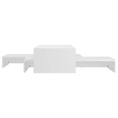 vidaXL fehér forgácslap rakásolható dohányzóasztalszett 60x60x30 cm