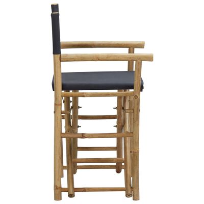 vidaXL 2 db sötétszürke bambusz és szövet összecsukható rendezői szék