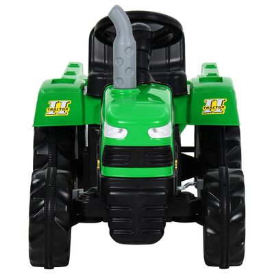 vidaXL zöld-fekete pedálos gyerektraktor pótkocsival