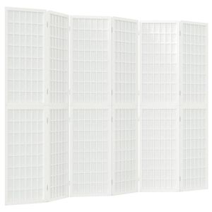vidaXL 6-paneles feh&eacute;r jap&aacute;n st&iacute;lus&uacute; &ouml;sszecsukhat&oacute; parav&aacute;n 240x170 cm