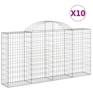 vidaXL 10 db &iacute;ves horganyzott vas gabion kos&aacute;r 200x30x100/120 cm