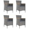 vidaXL 4 db sz&uuml;rke kerti polyrattan &eacute;tkezősz&eacute;k
