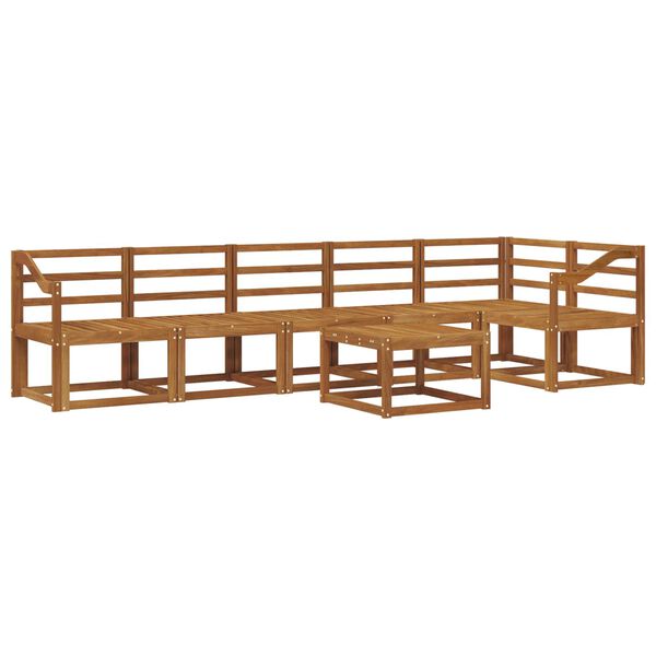 vidaXL K&uuml;lt&eacute;ri kanap&eacute; szett 7 pcs Term&eacute;szetes T&ouml;m&ouml;r Ak&aacute;cfa