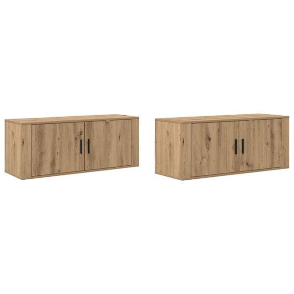 vidaXL Fali TV szekr&eacute;ny szett 2 pcs Artisan t&ouml;lgy 100 x 34,5 x 40 cm