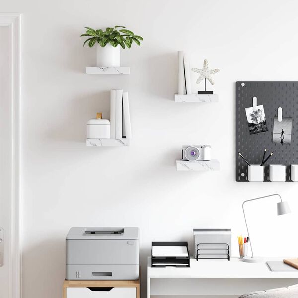 vidaXL Falpolc t&aacute;rol&oacute;val 4 pcs Feh&eacute;r m&aacute;rv&aacute;ny 23 x 23,5 x 4 cm Faanyag