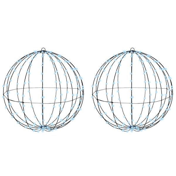 vidaXL Labda 384 LED-del 2 pcs Hideg feher 59,5 x 59,5 x 63 cm F&eacute;m
