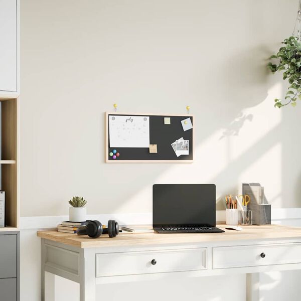 vidaXL fekete kr&eacute;tat&aacute;bla t&ouml;m&ouml;r fenyőfa kerettel 60 x 30 cm