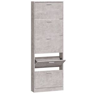 vidaXL betonsz&uuml;rke szerelt fa cipőszekr&eacute;ny 59 x 17 x 169 cm