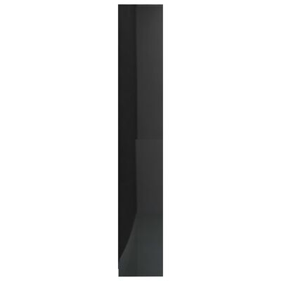 vidaXL 3 részes magasfényű fekete forgácslap fürdőszobai bútorszett