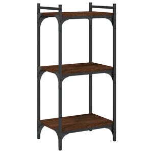 vidaXL 3 szintes barna t&ouml;lgy sz&iacute;nű szerelt fa k&ouml;nyvespolc 40x30x86 cm