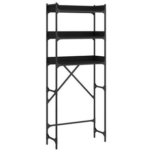 vidaXL fekete szerelt fa mos&oacute;g&eacute;ppolc 67 x 25 x 163 cm