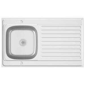 vidaXL ez&uuml;st rozsdamentes ac&eacute;l lefoly&oacute;s konyhamosogat&oacute; 1000x600x155 mm