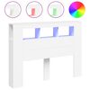 vidaXL feh&eacute;r szerelt fa LED-es fejt&aacute;mla 140x18,5x103,5 cm