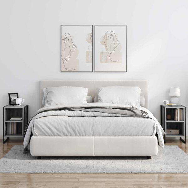 vidaXL &Eacute;jjeli asztal Sz&uuml;rke Sonoma 39.5 x 30 x 50 cm Faanyag