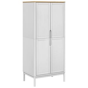vidaXL FLORO feh&eacute;r t&ouml;m&ouml;r fenyőfa szekr&eacute;ny 77 x 53 x 171 cm