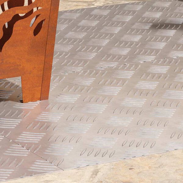 vidaXL L&eacute;pcsőfok N&eacute;gysz&ouml;gletes 4 pcs Ez&uuml;st 90 x 50 cm Alum&iacute;nium