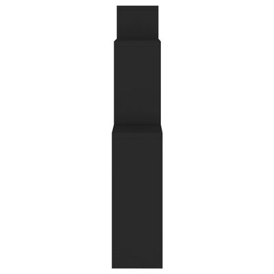 vidaXL fekete forgácslap fali kockapolc 80 x 15 x 78,5 cm