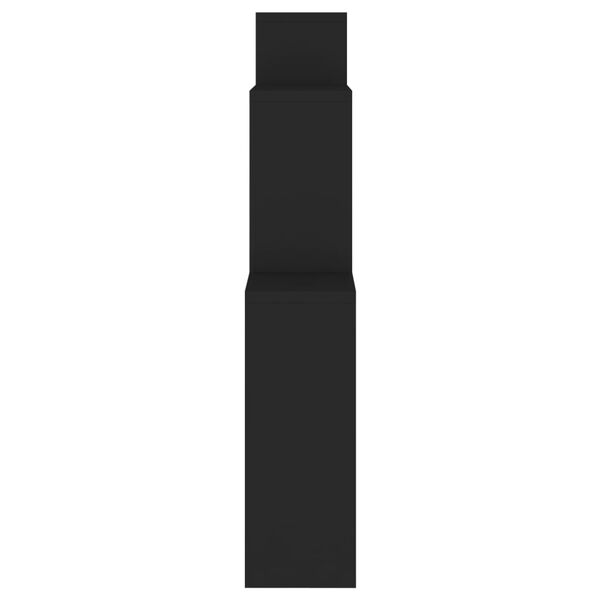 vidaXL fekete szerelt fa szögletes fali polc 80 x 15 x 78,5 cm