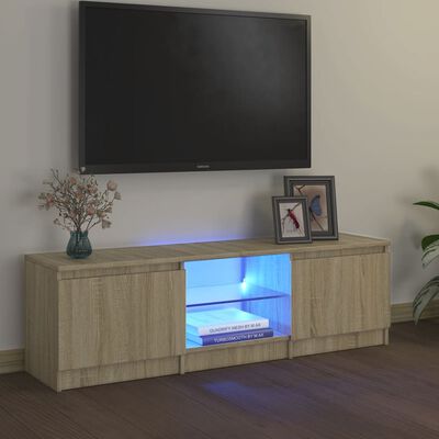 vidaXL sonoma tölgy színű TV-szekrény LED lámpákkal 120x30x35,5 cm